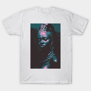 woman, paint, body, female, african, gold, portrait T-Shirt